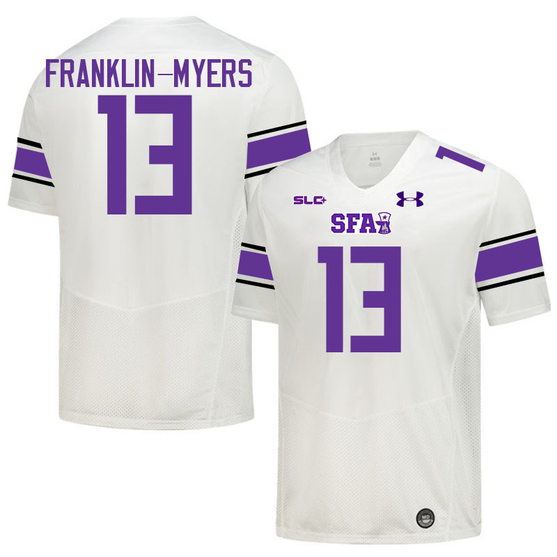 Stephen F. Austin Lumberjacks #13 John Franklin-Myers College Football Jerseys,Uniforms-White